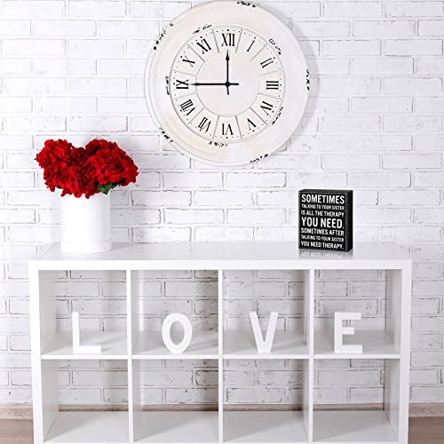 Funny Sister Gifts Sometimes Talking To Your Sister Is All The Therapy You Need Wood Sign 5.9 X 5.1 Inch Funny Sister Plaques With Sayings Decorative Sister Wood Table Centerpiece For Home Decor #TOP6