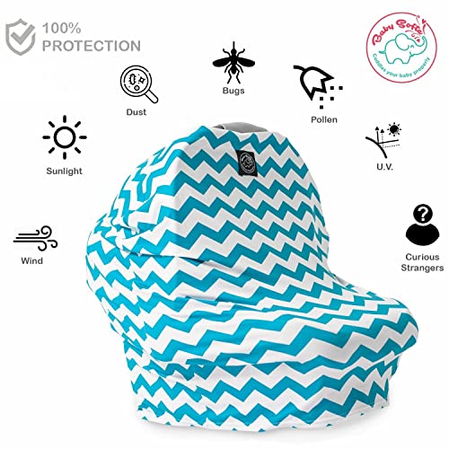 Image of Multi-use Nursing Cover Privacy Breastfeeding Scarf - Baby Car Seat Covers, Infant Stroller Cover, Carseat Canopy, Shopping Cart, High Chair Cover for Girls and Boys