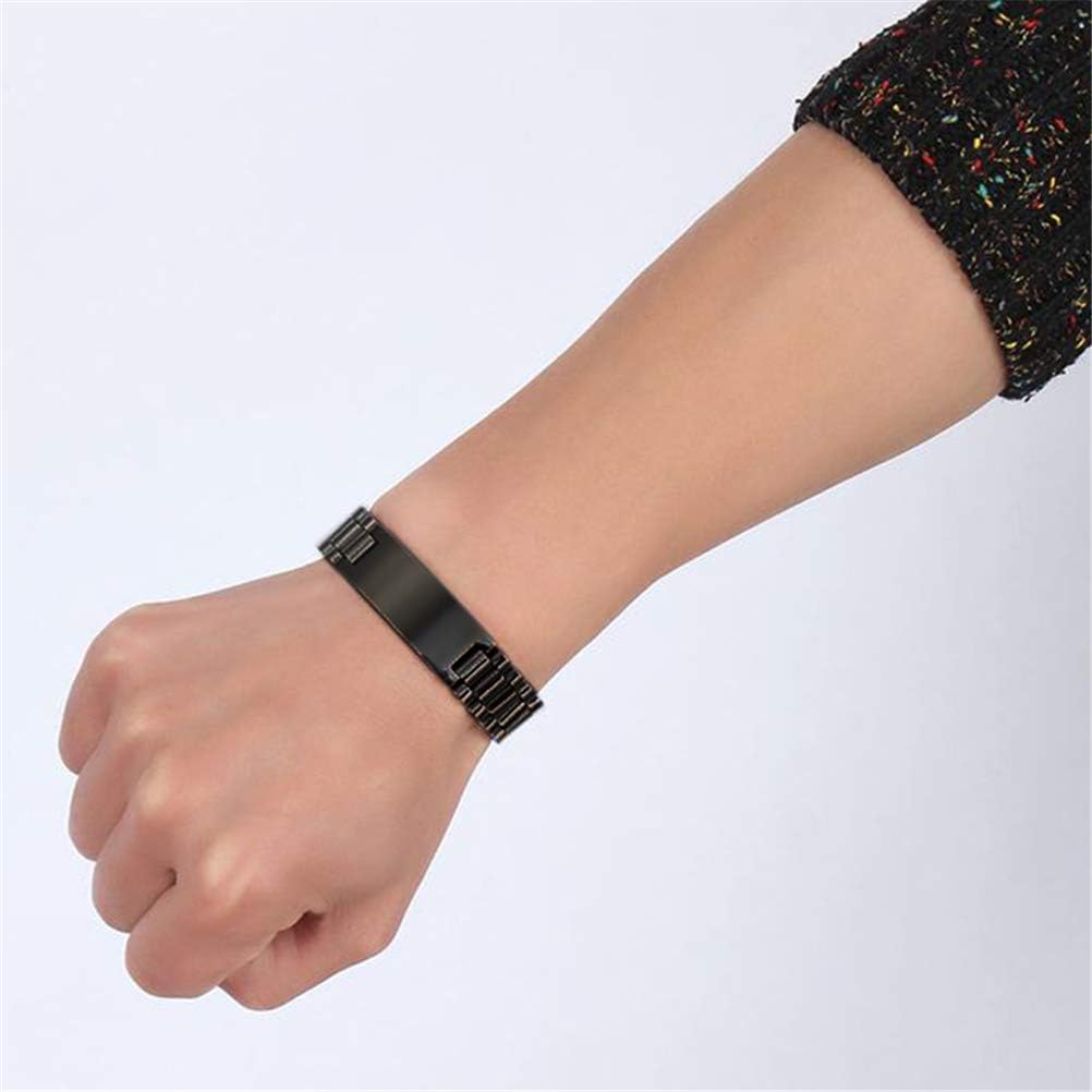 Fashion Month Men's Free Personalized Engraving Stainless Steel ID Bracelets to My Son Love 8.26"