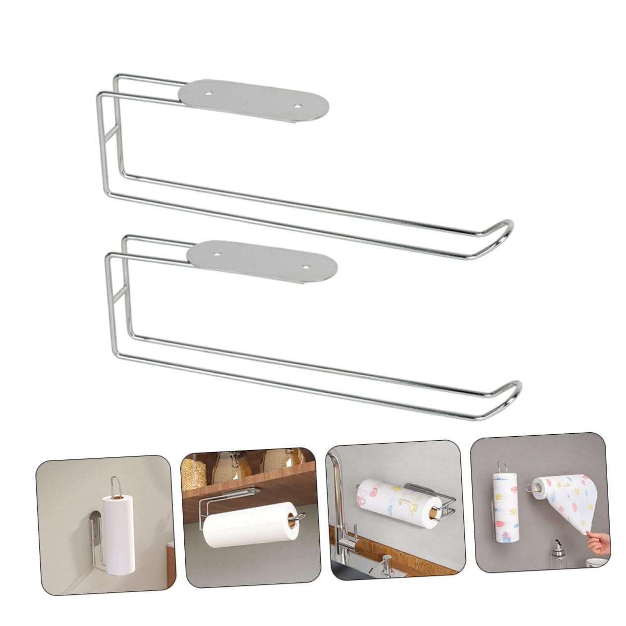 Didiseaon 2pezzi Porta Cucina in Acciaio Resistente Portarotolo Da Cucina Da Parete Porta Rotolo Carta Accessorio Per Carta in Rotolo Igienica Parete