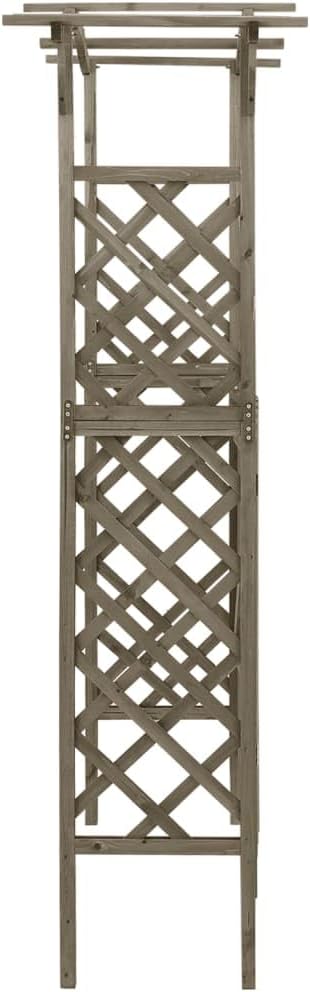Solid Firwood Garden Pergola with a Gate, Wood Trellis for Plant Climbing, Perfect for Outdoor Use,-333