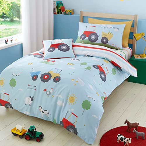 Bedlam - Housse de Couette Farmer Truck - 200 x 140 cm - 1 taie d'oreiller - Motifs réversibles -...