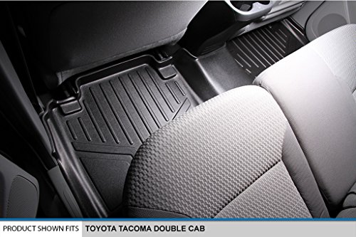MAXLINER Custom Fit Floor Mats 2 Row Liner Set Black Compatible with 2005-2011 Toyota Tacoma Double Cab (No Manuals) - Thumbnail 4