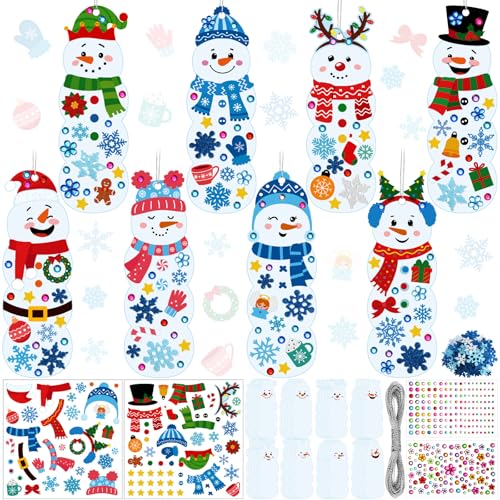Frienda 48 Set Christmas Snowman Craft Kit DIY Christmas Snowman