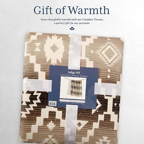Image of Indigo Hill by HiEnd Accents Chalet 54x68 Brown Sherpa Throw Blanket