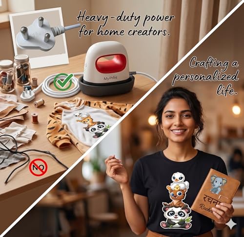 Image of MY PRINT | Mini Heat Press Machine for t Shirts | Mini Heat Press Machine for DTF Sticker Print | Neck Label Printing | DTF Printing | Vinyl Printing
