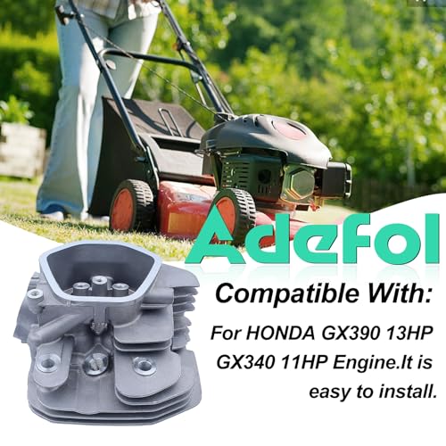 Image of Adefol Cylinder Head Spring Valve Plate Kit for Honda GX390 13HP GX340 11HP Gasoline Engine with Valve Cover Gasket Cylinder Head Gasket Push Rod Guide Plate Inlet Exhaust Valve Spring Valve Rocker