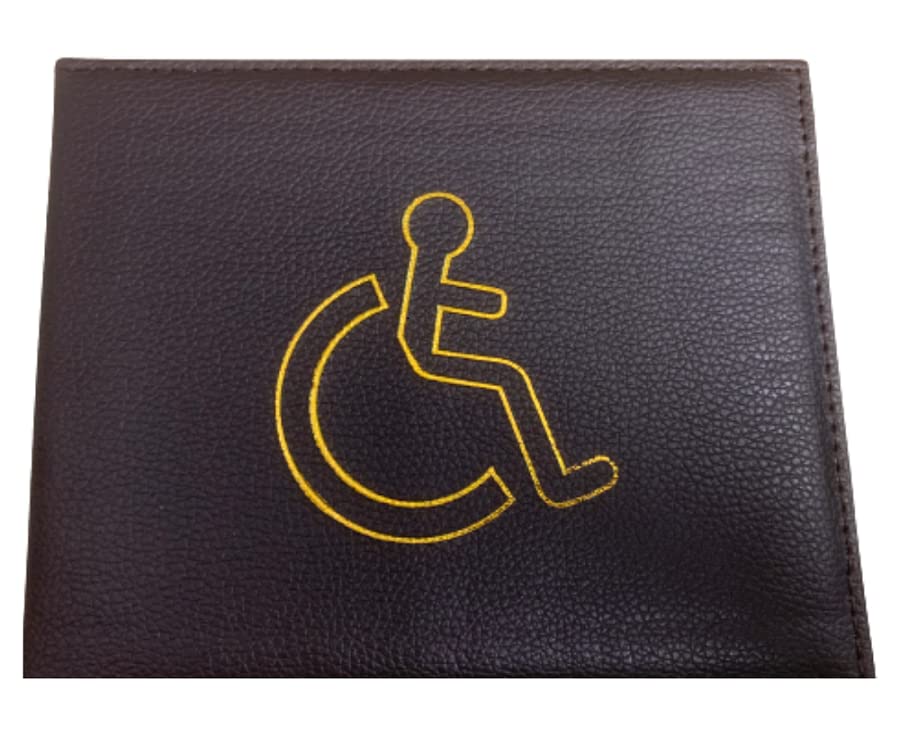 PU Leather Disabled Blue Badge and Timer Holder Wallet Protector Disability Parking Permit Discreet Cover Hologram Safe (Brown)