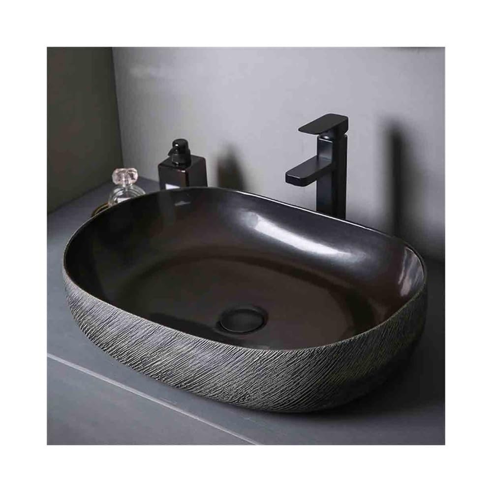 XPSHP25112 bathroom basin Black Ceramic Countertop Basin Vintage Washbasin Basin Bathroom Household for Cloakroom