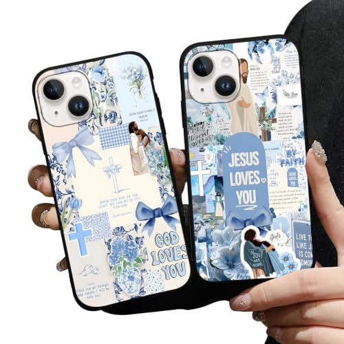 Zrutru 2 Pack Christian Jesus Collage Phone Cases for iPhone 14 Case