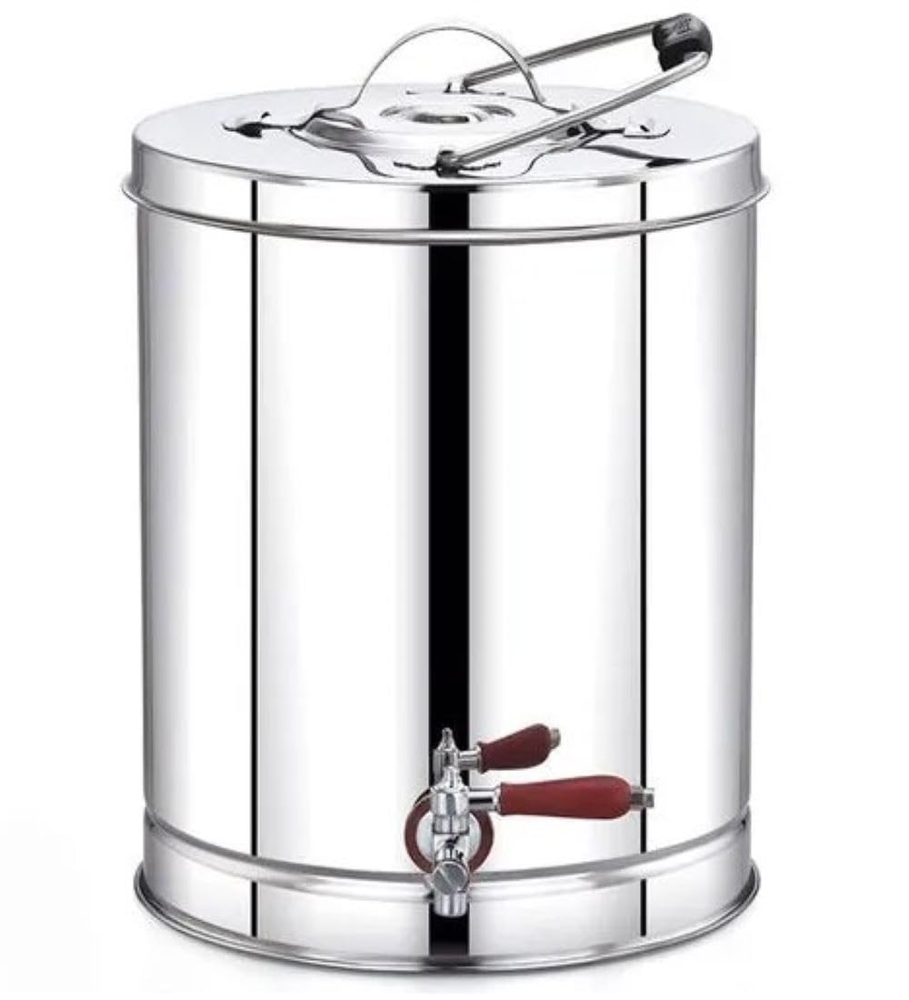 Thermos tradizionale in acciaio inox per tè e caffè, per bevande calde e fredde, dispenser per bevande con beccuccio, per casa, ufficio, feste e viaggi (acciaio inossidabile, 2,5 litri)