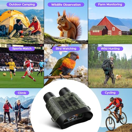 Image of Night Vision Goggles, 4K Night Vision Binoculars, 112MP Infrared Binoculars, 12X Digital Zoom 5000mAh Rechargeable Battery with 64GB Card, External Flashlight 1500ft View Range Tech Gadgets Telescope