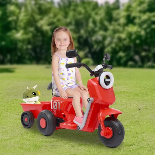 Elektro Motorrad Kinder Electric Motorcycle für Kinder ab 2 Jahren Elektro Motorrad bis 50 kg Tragfähigkeit mit 6V Batterie für Pitbike Dirtbike und Gärten (Rot) – Bild 5