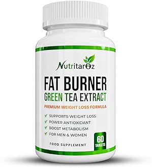 Fat Burner - Weight Loss Pills for Men & Women, Slimming Supplement with Green Tea Extract to Improve Metabolism & Energy, Appetite Suppressant, Diet Supplement - 60 Vegetarian Tablets - Nutritaroz