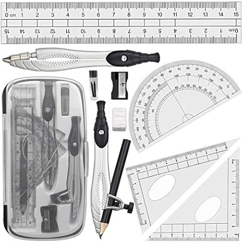 Geometry Compasses Akuoly Math Set for Students, 2 Drafting Compasses in Carry Case Cover