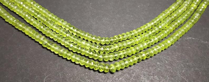 Perles en péridot naturel de 5mm pour fabrication de bijoux colliers et bracelets