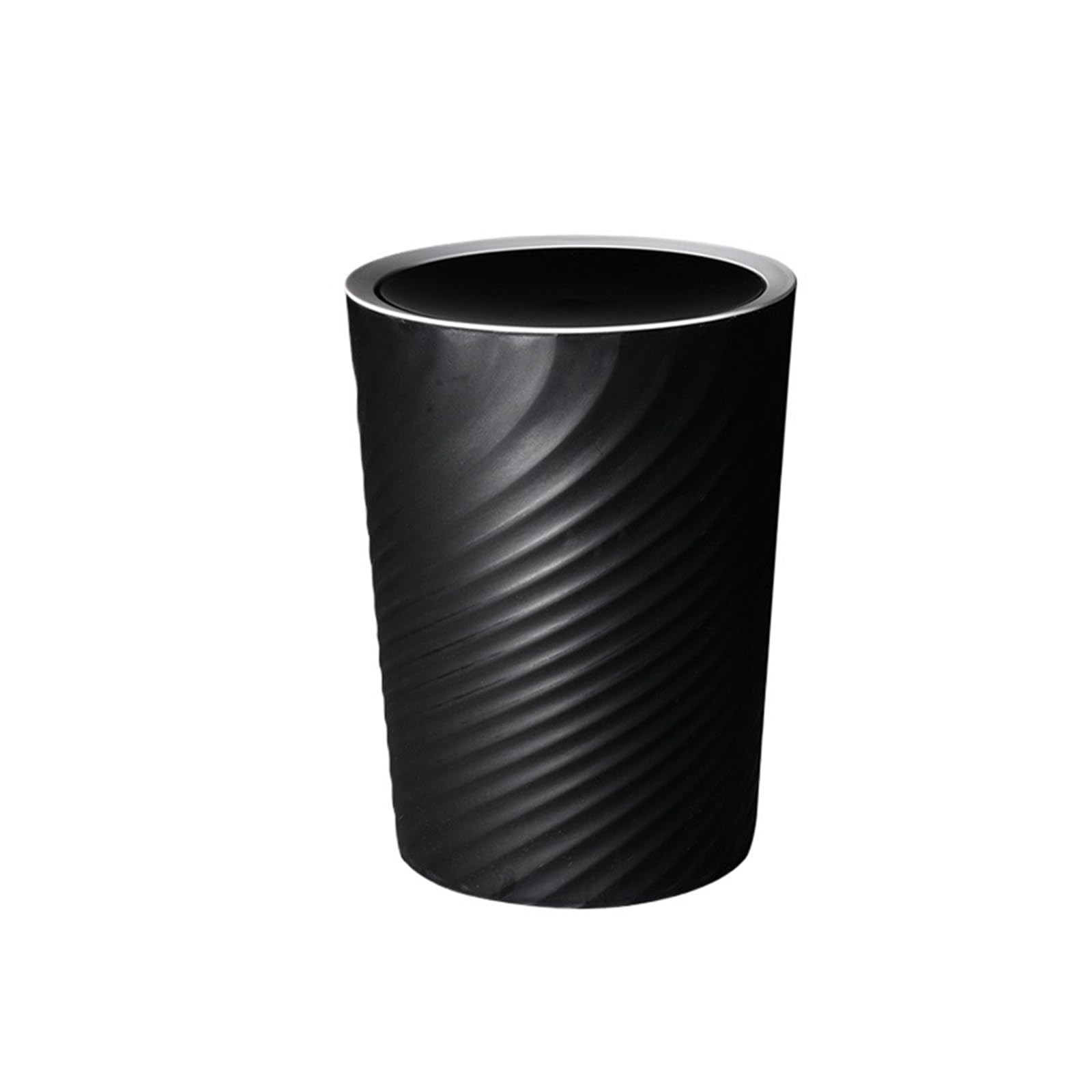 Cubo de Basura Aseo, Despacho, Dormitorio con Cubo De Basura Cubierto Papelera Baño(Negro,Grande)