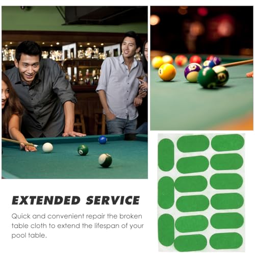Kisangel Billiard Repair Patch Stickers 1 Sheet Pool Cloth Stickers Snooker Patch Tablecloth Billiard Table Fluff Mending for Pool Table Accessories