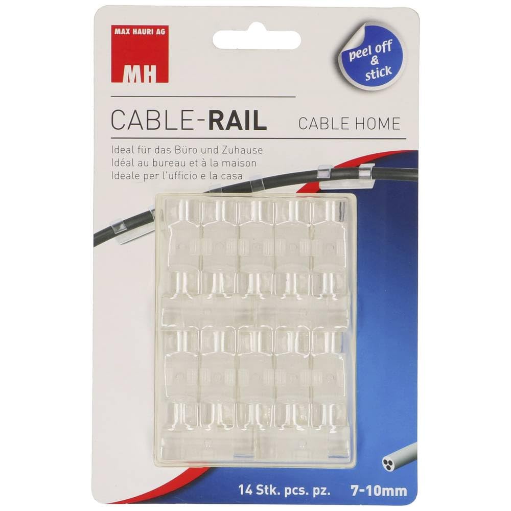 Max Hauri AGCable Clip Self-Adhesive 164657 Bundle Diameter Range 10 mm (Max) Transparent Pack of 14