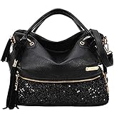 Größe: 14.1L * 4.9W * 11.8Hinches, ist es eine mittlere Größen-Tasche, kann Ihre Kosmetik, Telefon, IPAD, Geldbörsen, Sonnenbrille und alle anderen kleinen Notwendigkeiten leicht halten (manuelle Maß, es gibt einen kleinen Fehler, überprüfen bitte sorgfältig linke Größentabelle)