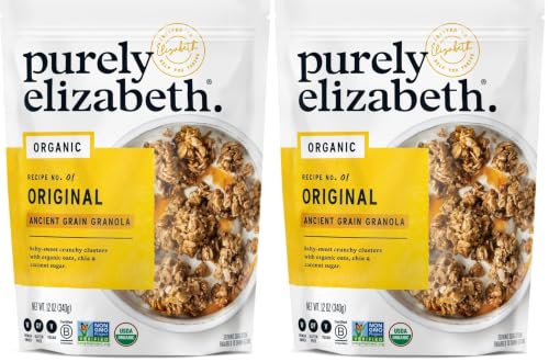 Purely Elizabeth, Organic Original, Ancient Grain Granola, Gluten-Free, Non-GMO (12oz Bag) (Pack of 2)
