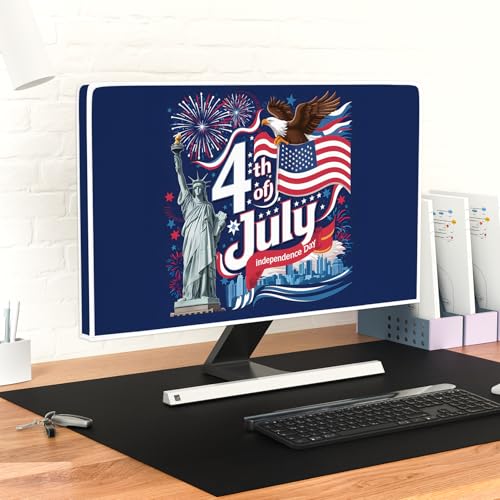 Image of 4th of July Independence Day Television Cover 40, 41, 42, 43 Inch Memorial Day American Flag Free Muse Eagle Panel Case Screen TV Covers Sleeve Compatible with LCD LED 40 to 42 Inch TV