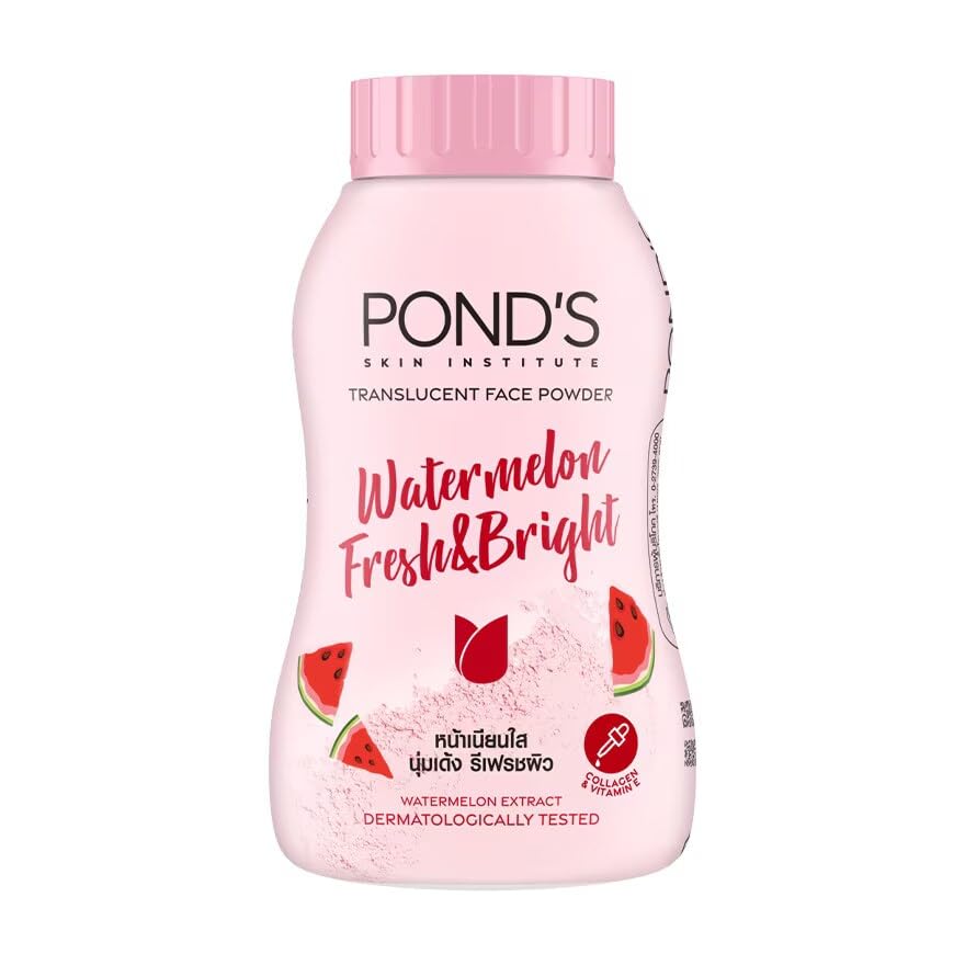 POND'S Watermelon Fresh & Bright Translucent Facial Powder For All Skin Types, 50 Gm, Rose