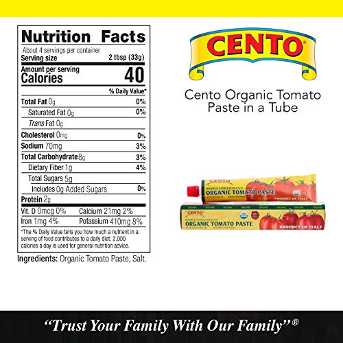 Cento Organic Double Concentrated Tomato Paste In A Tube, 4.56 Ounce (Pack Of 12) #TOP2