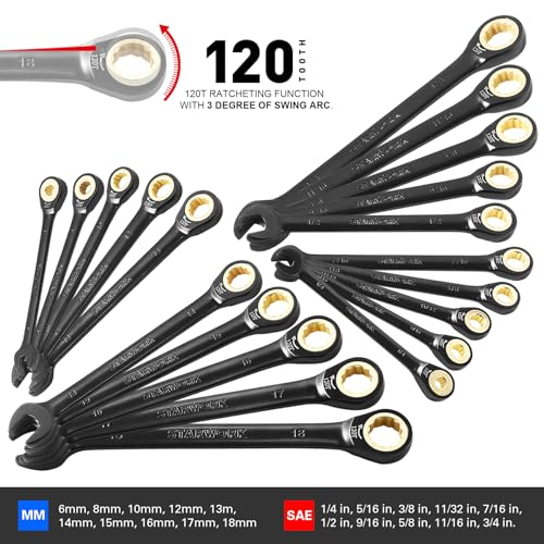 Image of STARWORK TRUE MECHANIC 303-Piece Mechanics Tool Set, 120-Tooth Ratcheting Wrench Set, 1 /4 inch, 3 /8 inch, 1 /2 inch Drive, Professional, SAE /Metric