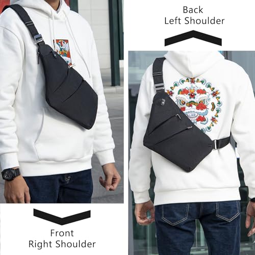 VADOO Sling Bag for Men and Women, Anti theft Crossbody Bag Lightweight Shoulder Chest Bag for Travel Gym3