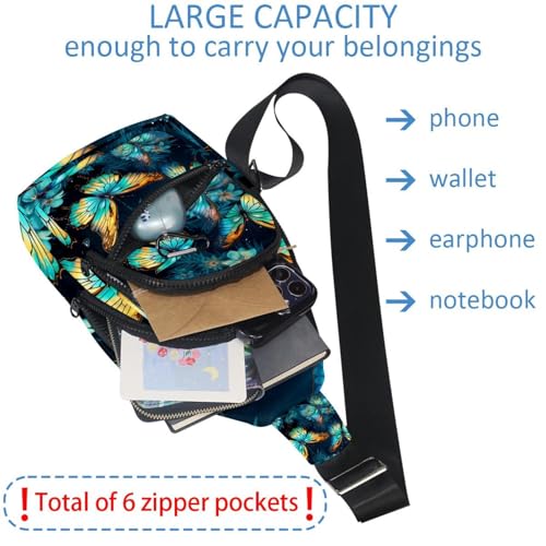 Mochila cruzada Phantom Butterfly cómoda riñonera multicolor para caminar 5