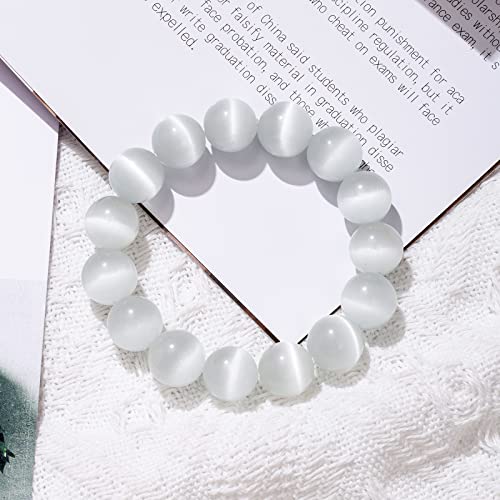 Natural Stretch Gemstone Crystal Bead Bracelet, Healing Stone Beaded Tiger Eye Bracelets for Women Men Gifts (Unisex)4