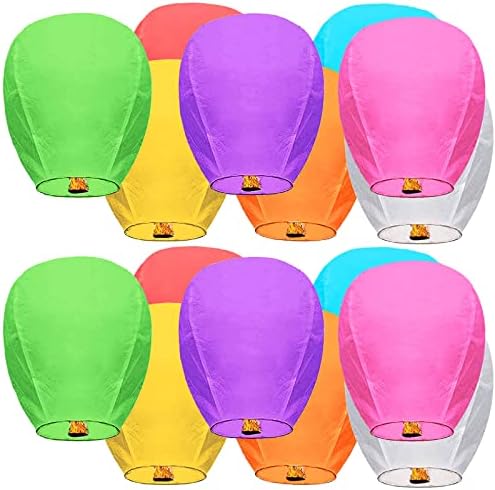 Nuluphu 16 Packs ECO Friendly Paper Lanterns, Chinese Lanterns for Weddings,Memorials and Much More(Multi-Colored)