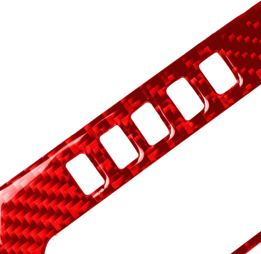 Car Center Control Gear Shift Panel Cover Trim Stickers Compatible with Honda Civic 10th Gen 2016 2017 2018 2019 2020 2021 Red Real Carbon Fiber Interior Accessories Decals