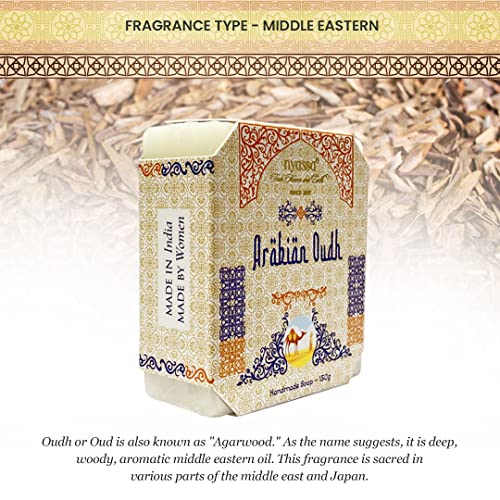 Image of Nyassa Premium Arabian Oud Handmade Natural Bathing Soap | Buy 2 get 1 Free | Shea Butter, Organic Sweet Almond Oil |Musky Fragrance | Moisturizer | All Skin Type 75gm Each