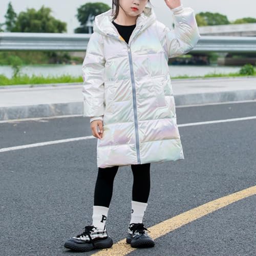 Girls Long Puffer Hoodies Jacket Kids Outdoor Windproof Loose Padded Long Jackets Winter Casual Thick Warm Coat with Pocket2