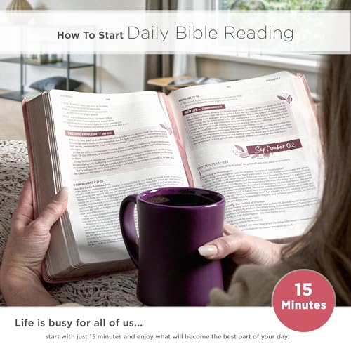 Image of NLT Holy Bible Everyday Devotional Bible for Women New Living Translation, Vegan Leather, Pink, Flexible Daily Bible Reading Plan Options (NLT Womens Devo Editions)