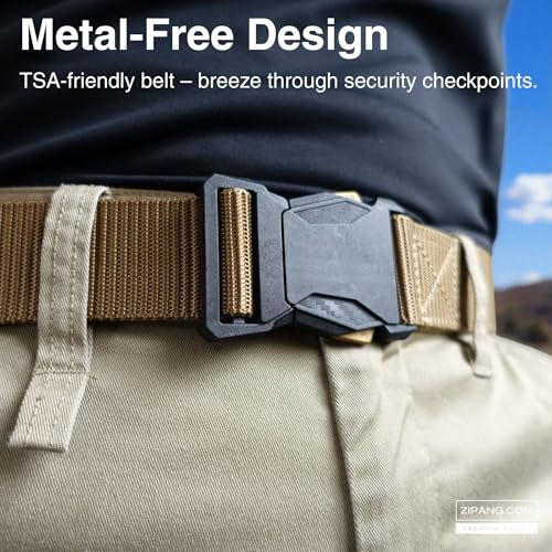 Metal-Free Nylon Belt - Non-Metal Nickel Free TSA Approved Durable Web Belt for Men Women, Heavy Duty2