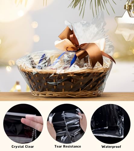 image for Yuiicaov 6PCS Extra Large Cellophane Bags, 30x40 Inches Clear Cellopha