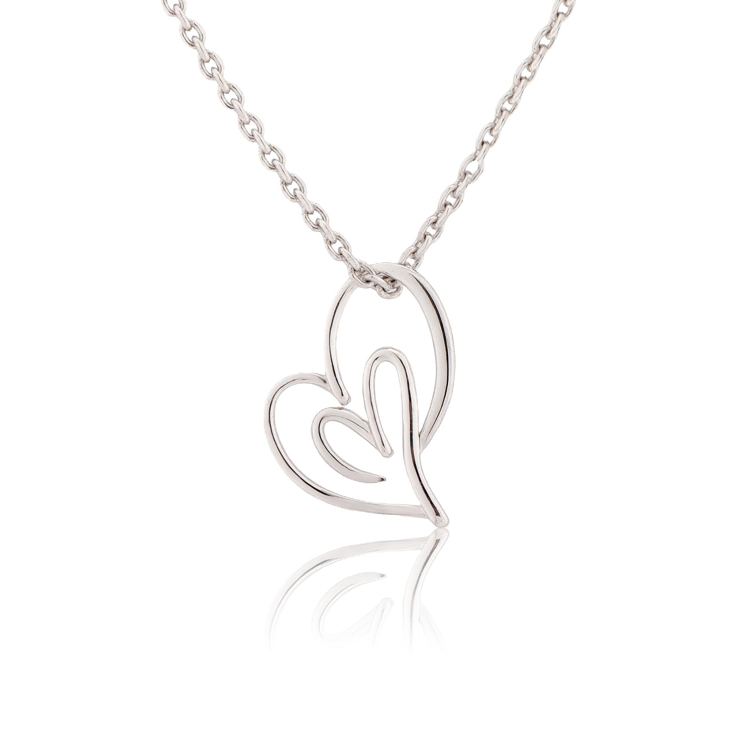 voylla precious Valentine’s Day Open Hearts in Harmony Sterling Silver Pendant for Women,Galentines,Minimal,Casual,Everyday,Jewellery Gift for Lover, Friends, Wife, Girlfriend, Self-Love-picture-30