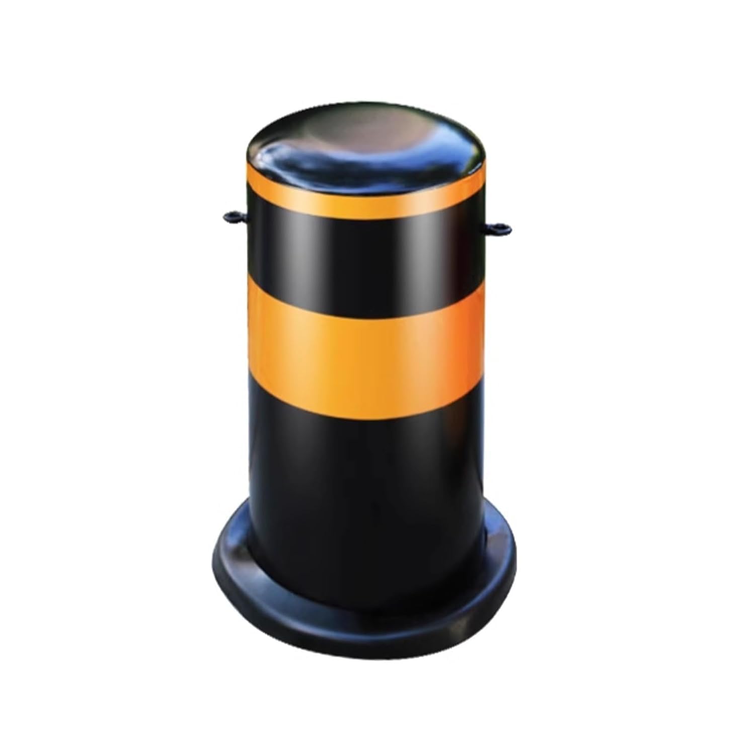 LYDBMYT Steel Bollard Post, with Anchor Bolts Parking Barrier Safety Bollard with Reflective Strips and Hanging Ring, for Traffic-Sensitive Area(Black)