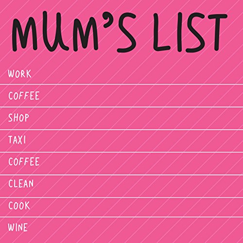 Sticky Notes Mum's List (Work, Coffee, Shop, Taxi, Clean, Cook, Wine) - Pad of 60 Sticky Notes