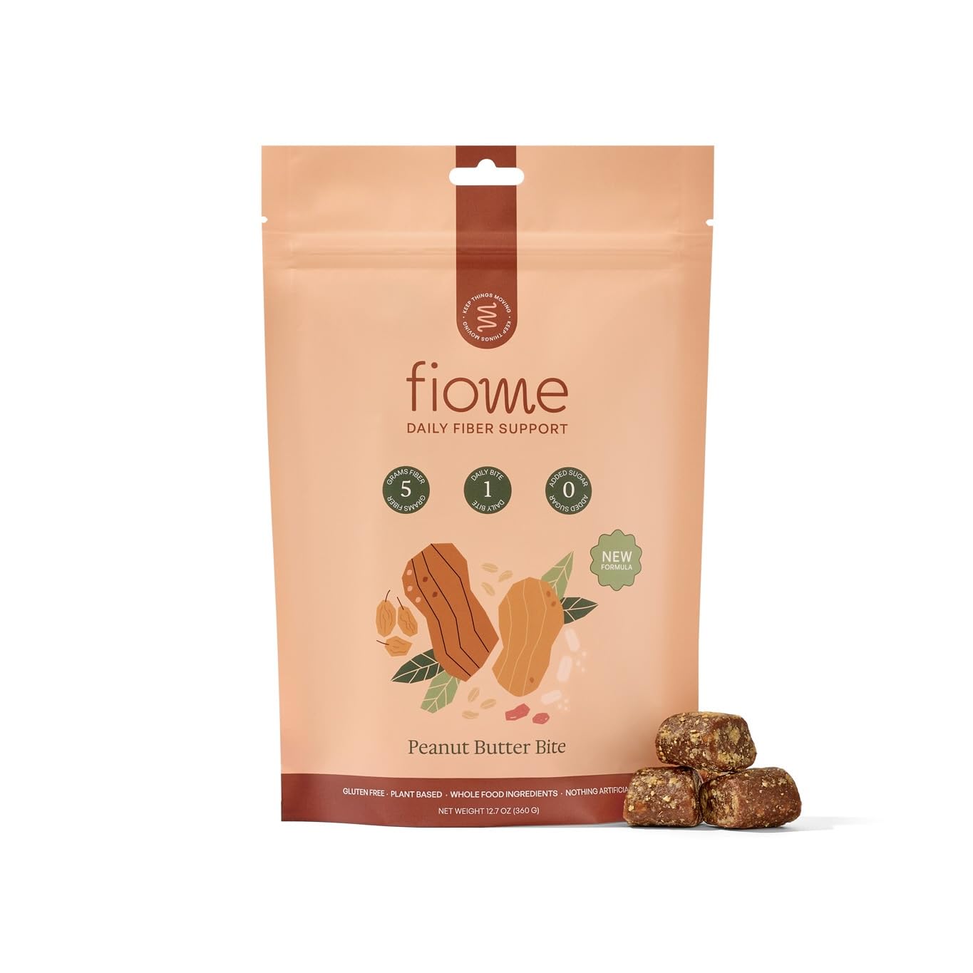Fiome Fiber Bites - 5g Daily Fiber Supplement - Supports Regularity Digestion and Gut Health - All Natural