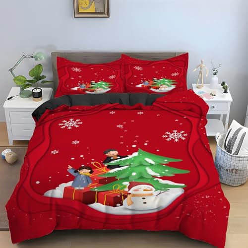 Housse de couette 200x200 rouge microfibre sans pli fermeture éclair