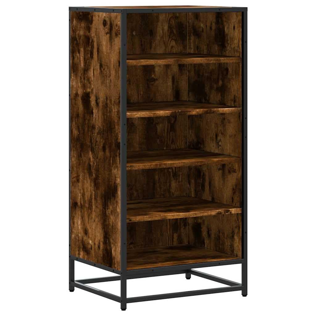Dym dębowy stojak na buty, 48 x 38 x 97,5 cm, płyta wiórowa i metal