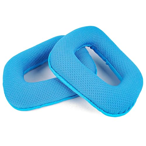 Repuesto de Almohadillas para Auriculares Linkidea compatibles con Logitech G430, G930, G35, F450, G432, G332, cubiertas de oreja en tela de malla azul miniatura 4