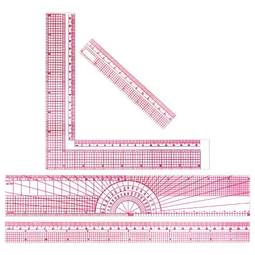 Regla plástico transparente biselada de 4 piezas Regla métrica plástica con regla de 2 escalas para el estudio costura ingeniería,12 pulgadas/30,48 cm,8 pulgadas/20,5 cm,6 pulgadas/15,3 cm