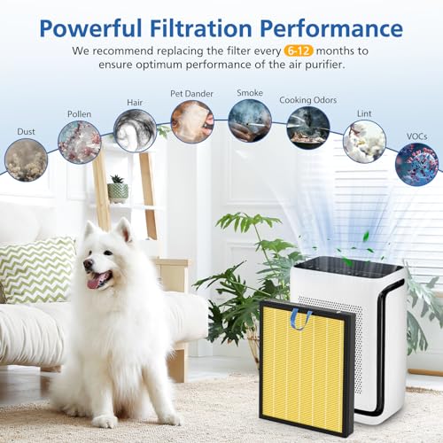 Vital 200S Pet Care Replacement Filter Compatible with LEVOIT Vital 200S Air Purifier, 3-in-1 Filtration with Activated Carbon Vital 200S-P Filter, Vital 200S-RF-PA (LRF-V201-YUS), 2 Pack, Yellow