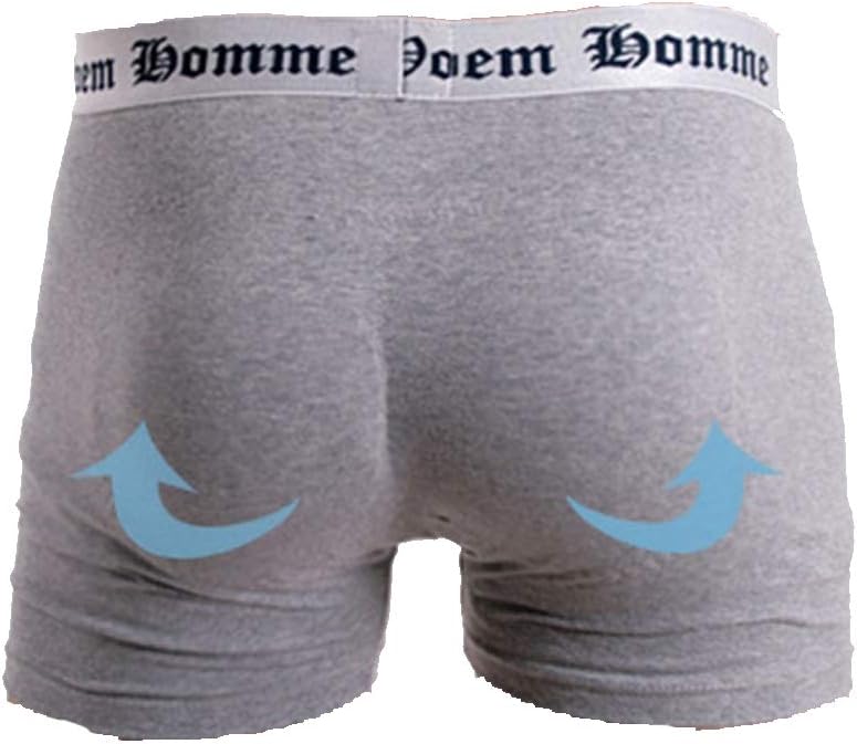 Allure PlusMen's Padded Butt Enhancer Hip-up Boxer Panties Underwear Brief (M (10~12), Gray)