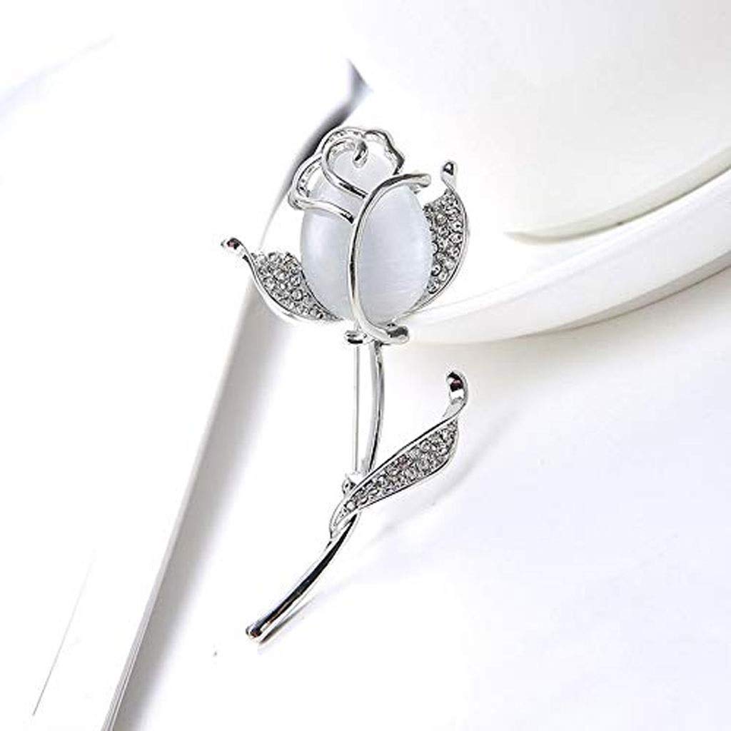 Kristall-Brosche, schöne Tulpen-Brosche, Anstecknadel, Kristall-Strass-Brosche